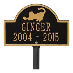 Image of Personalized Cat Arch Mini 2-Line Lawn Plaque