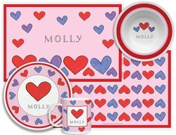 Image of Personalized Childrens Happy Hearts 4 Piece Table Set