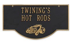 Image of Personalized Hanging Hot Rod Plaque - 2 Side