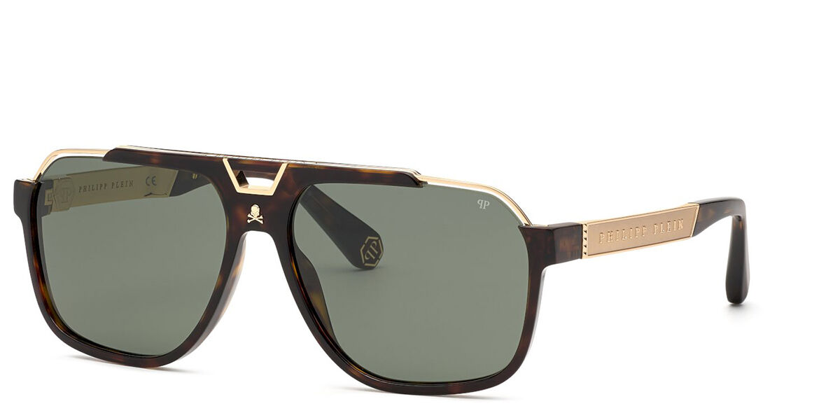 Image of Philipp Plein SPP046V 0722 Óculos de Sol Tortoiseshell Masculino BRLPT