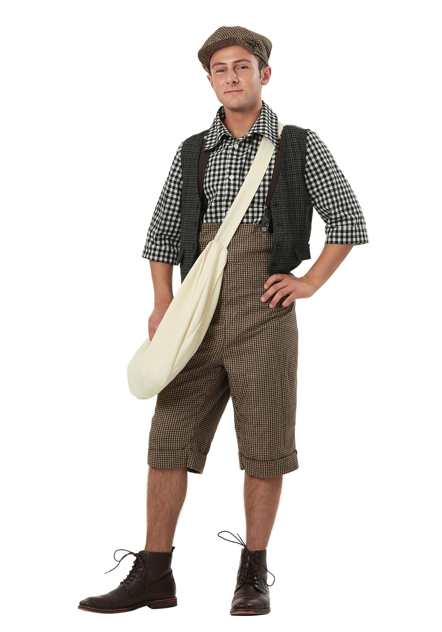 Image of Plus Size 20s Newsie Men's Costume ID FUN3201PL-3X