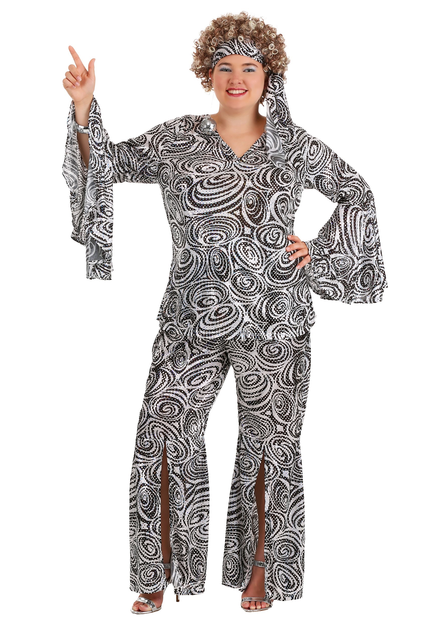 Image of Plus Size Foxy Disco Lady Costume ID CA01113PLUS-3X