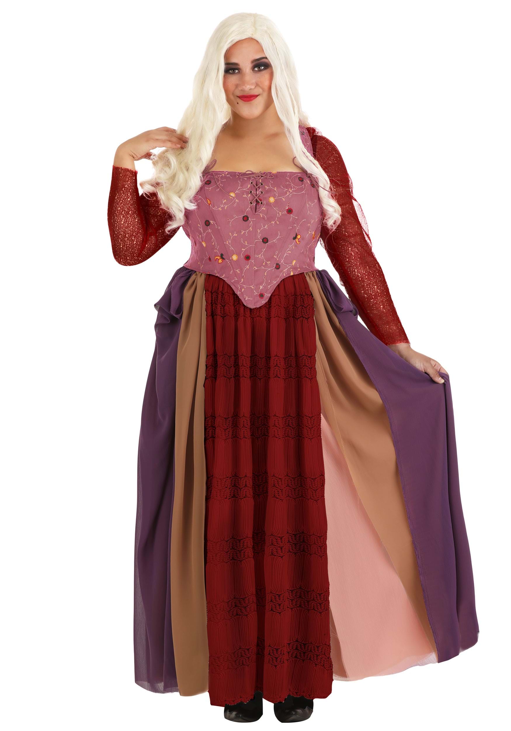 Image of Plus Size Hocus Pocus Sarah Sanderson Costume Dress for Women ID FUN1915PL-6X