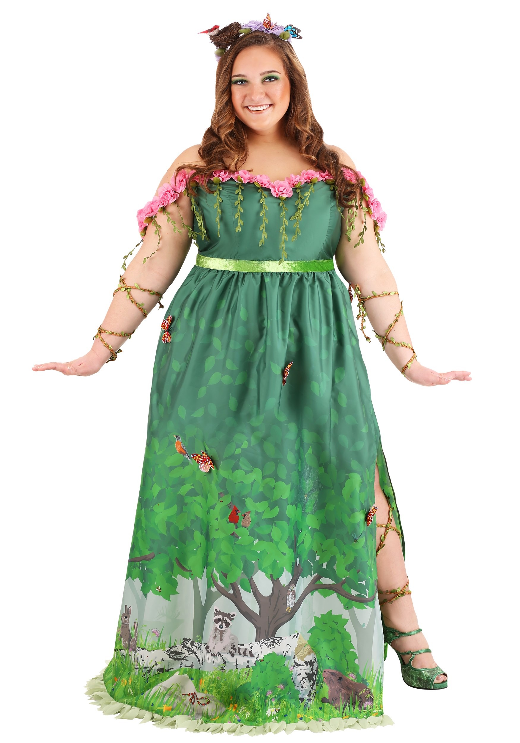 Image of Plus Size Mother Nature Costume for Women ID FUN1025PL-1X