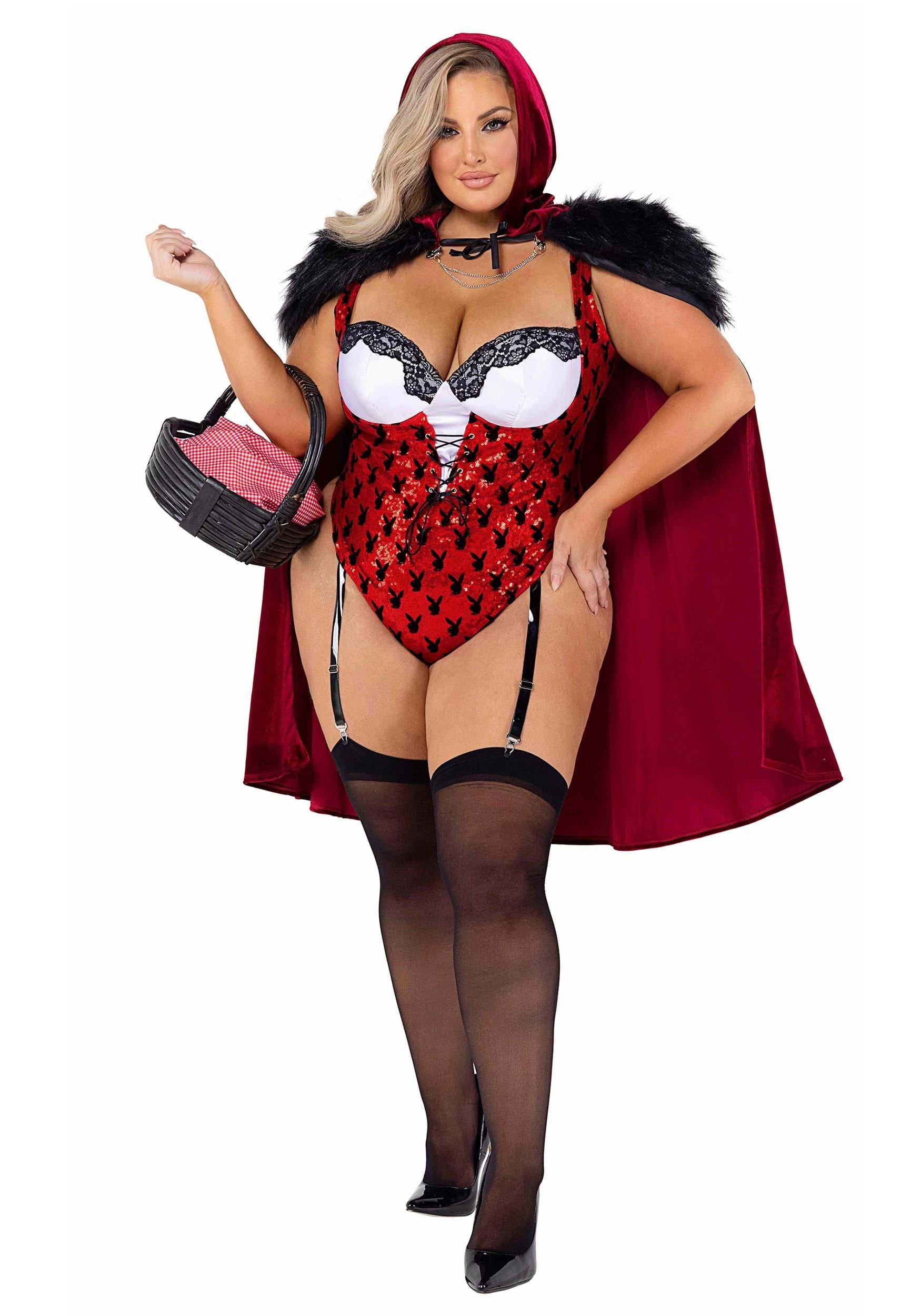 Image of Plus Size Playboy Red Riding Hood Women's Costume ID ROPB117X-1X