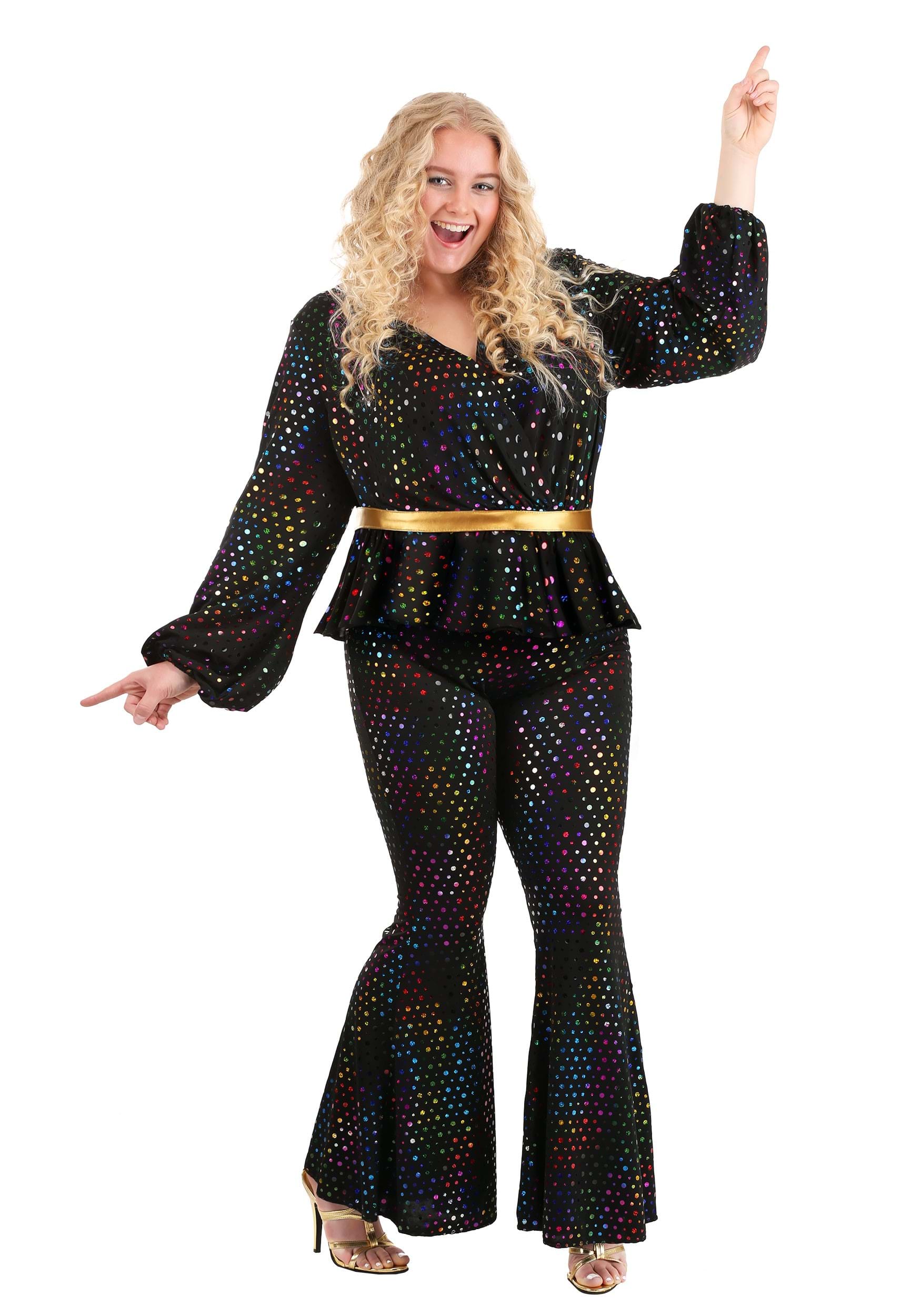 Image of Plus Size Women's Disco Queen Costume ID FUN1404PL-2X
