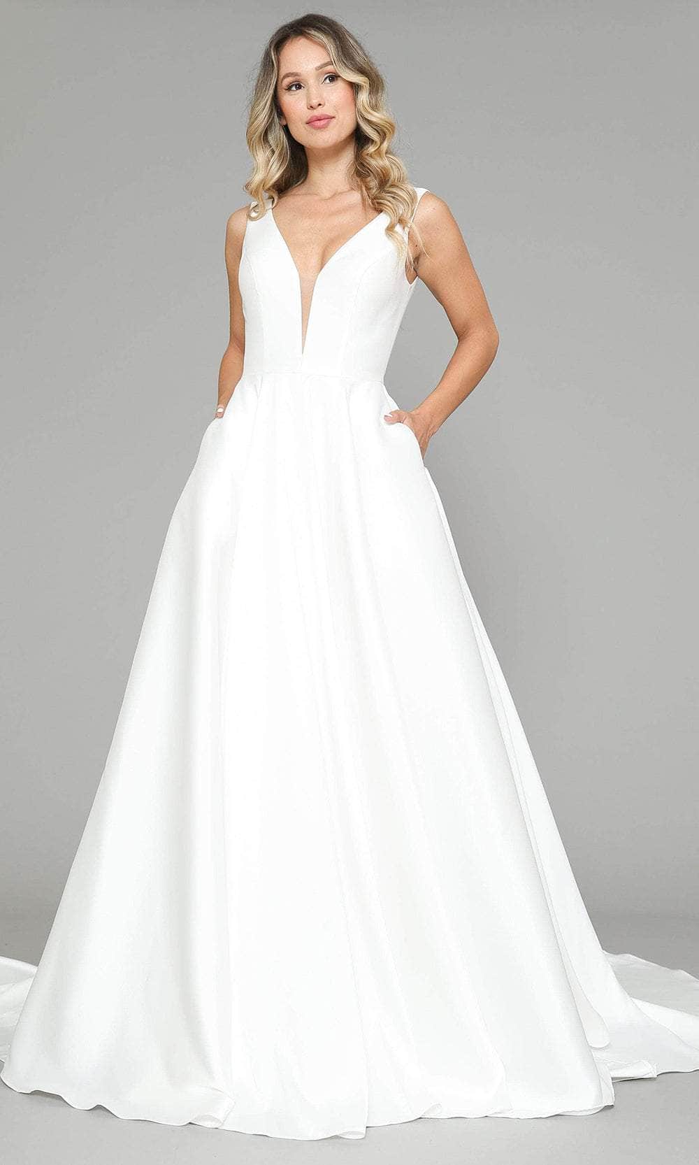 Image of Poly USA 8582 - Sleeveless V-Neck Bridal Gown