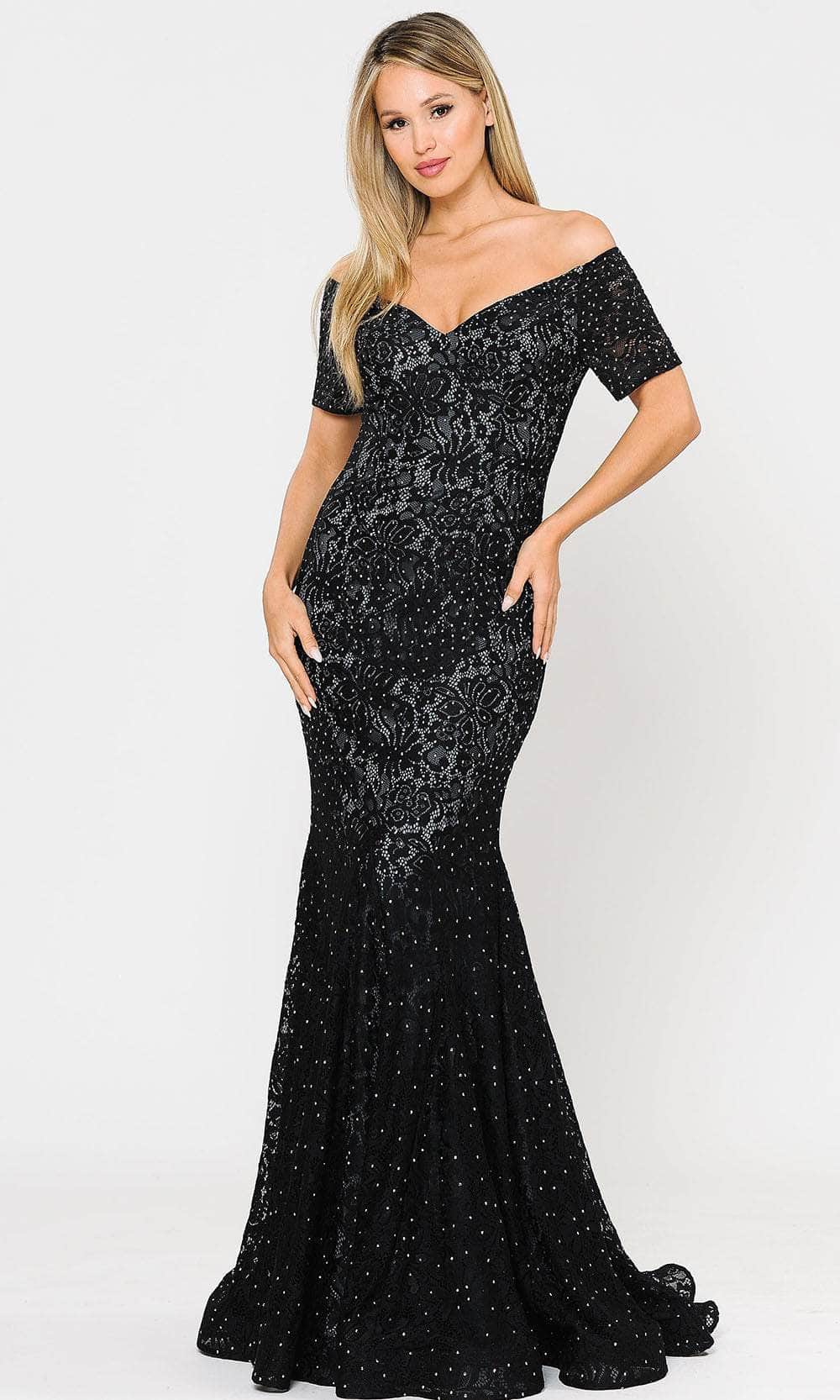 Image of Poly USA 8596 - Off-shoulder Sweetheart Neckline Long Gown
