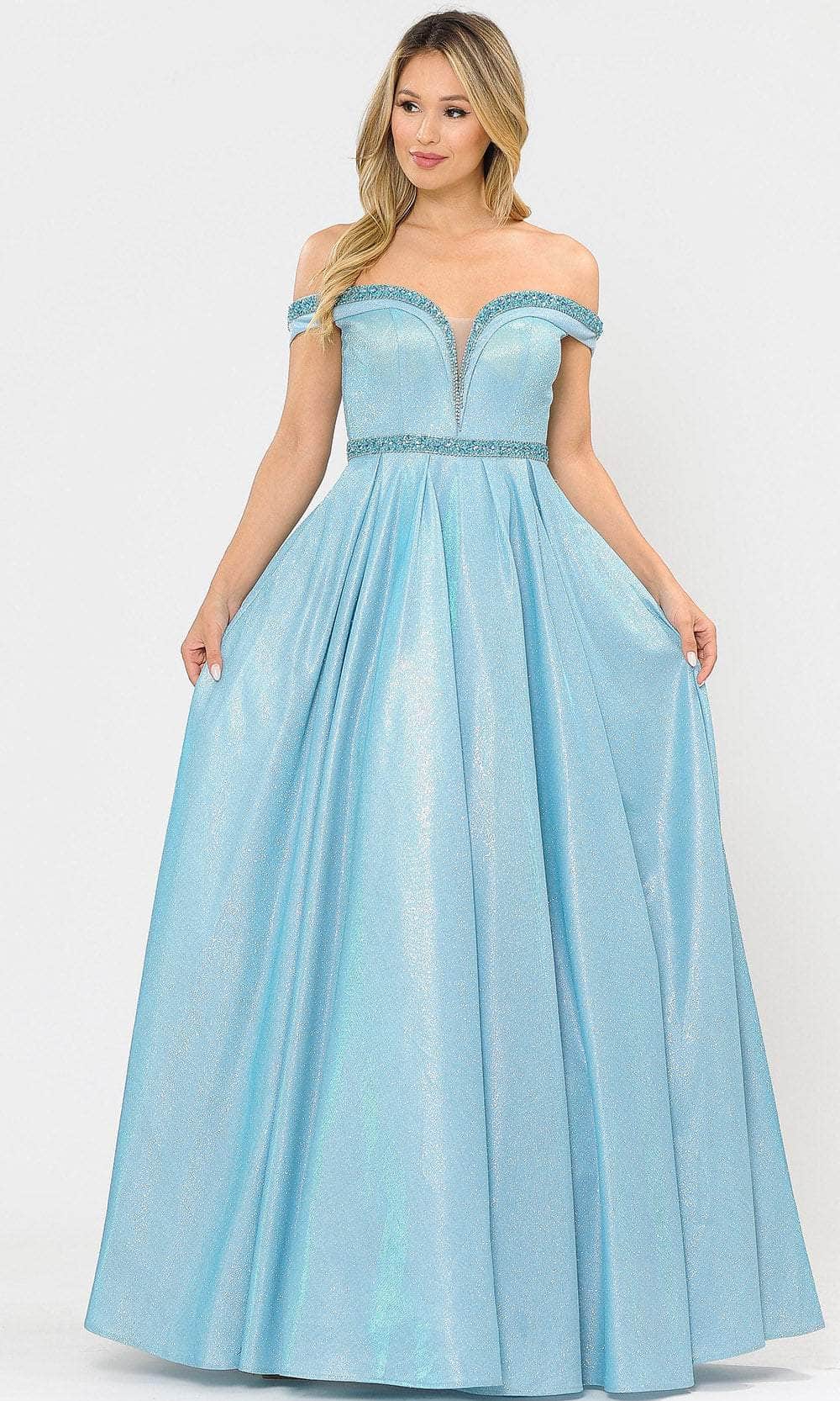 Image of Poly USA 8664 - Off-shoulder Sweetheart Neckline Long Gown