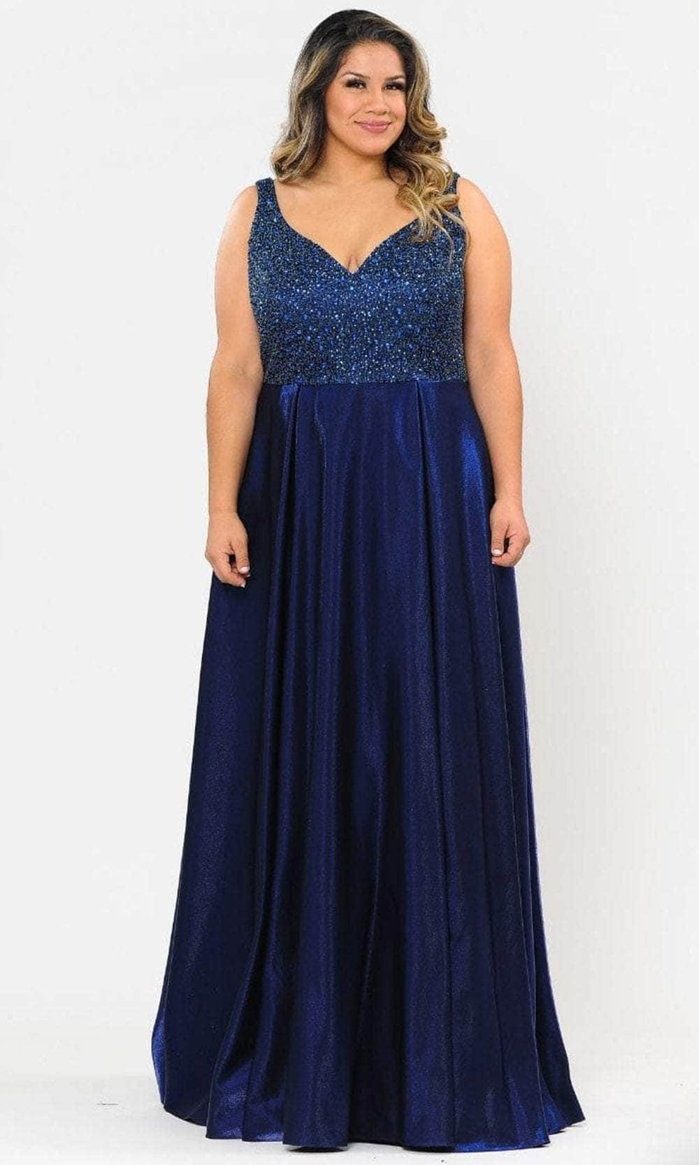 Image of Poly USA W1066 - Beaded Bodice A-Line Evening Gown