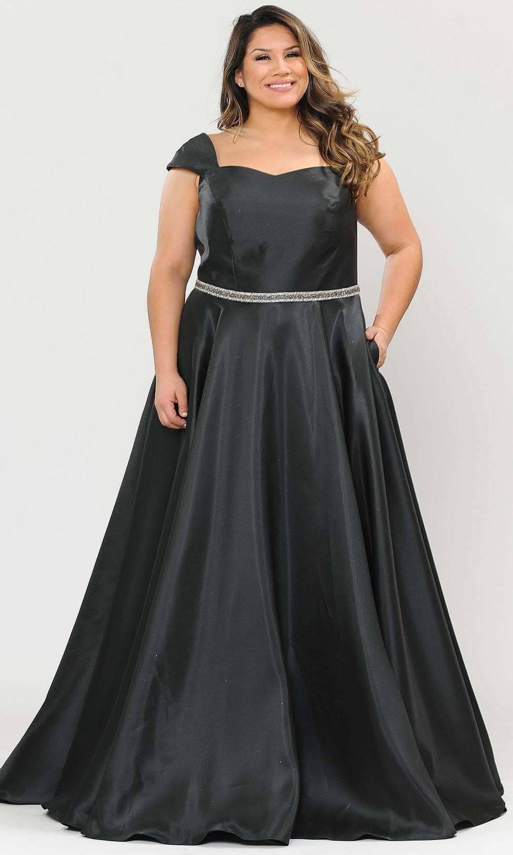 Image of Poly USA W1104 - Sweetheart Neckline with Cap sleeves Formal Dress