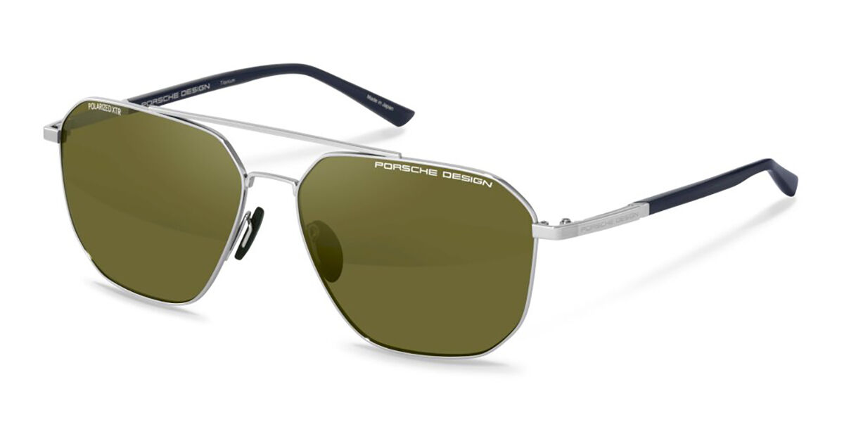 Image of Porsche Design P8967 Polarized B417 61 Srebrne Męskie Okulary Przeciwsłoneczne PL