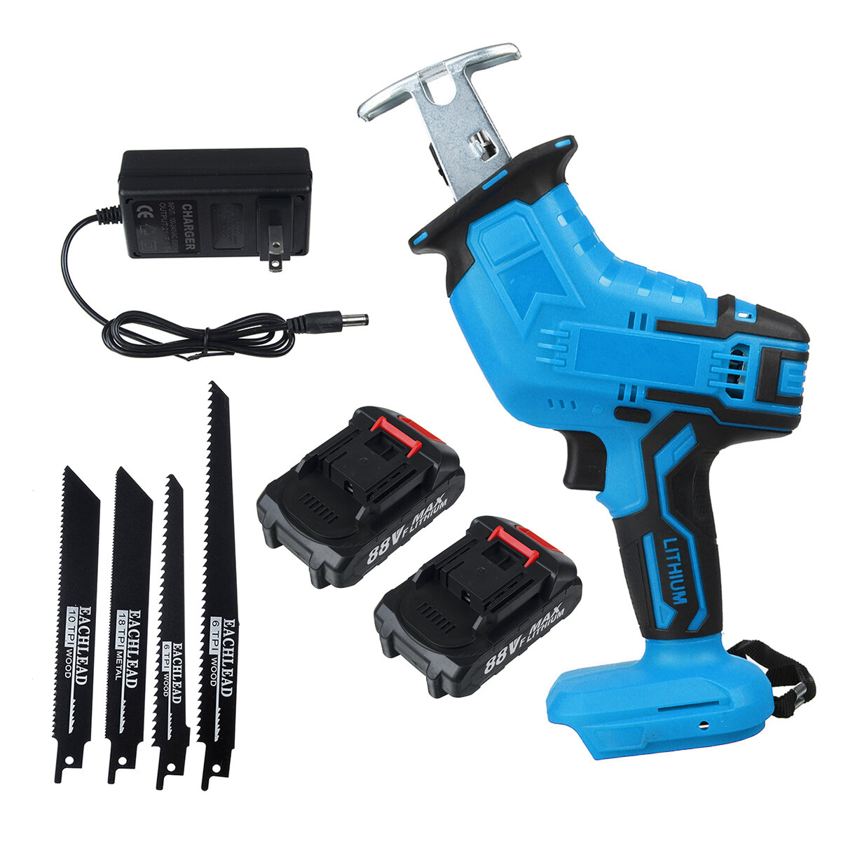 Image of Portable Cordless Electric Saws Reciprocating Saw Kit Woodworking Cutting Tool For Makita Battery
