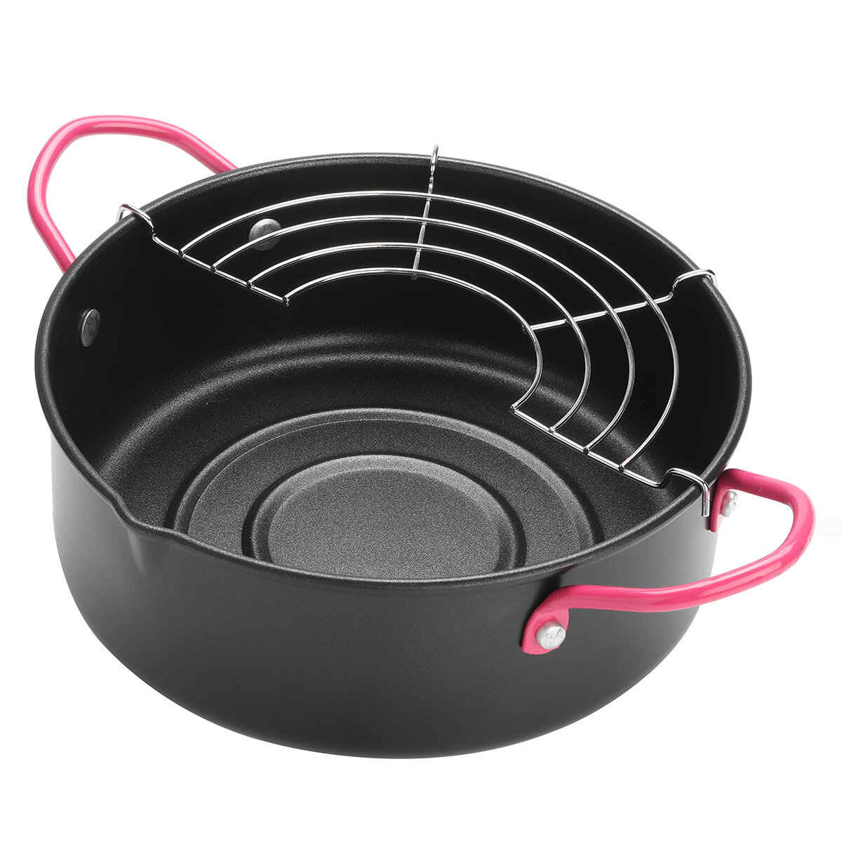 Image of Portable Deep Fryer Pot Basket Frying Pots For Japanese Style Tempura Cookware