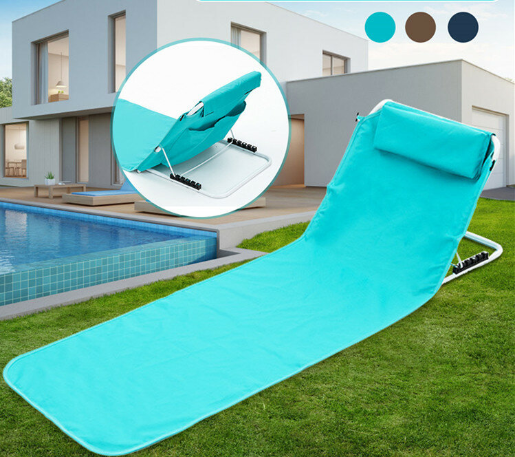 Image of Portable Folding Beach Chairs Foldable Recliner Outdoor Lounge Park Beach Chair