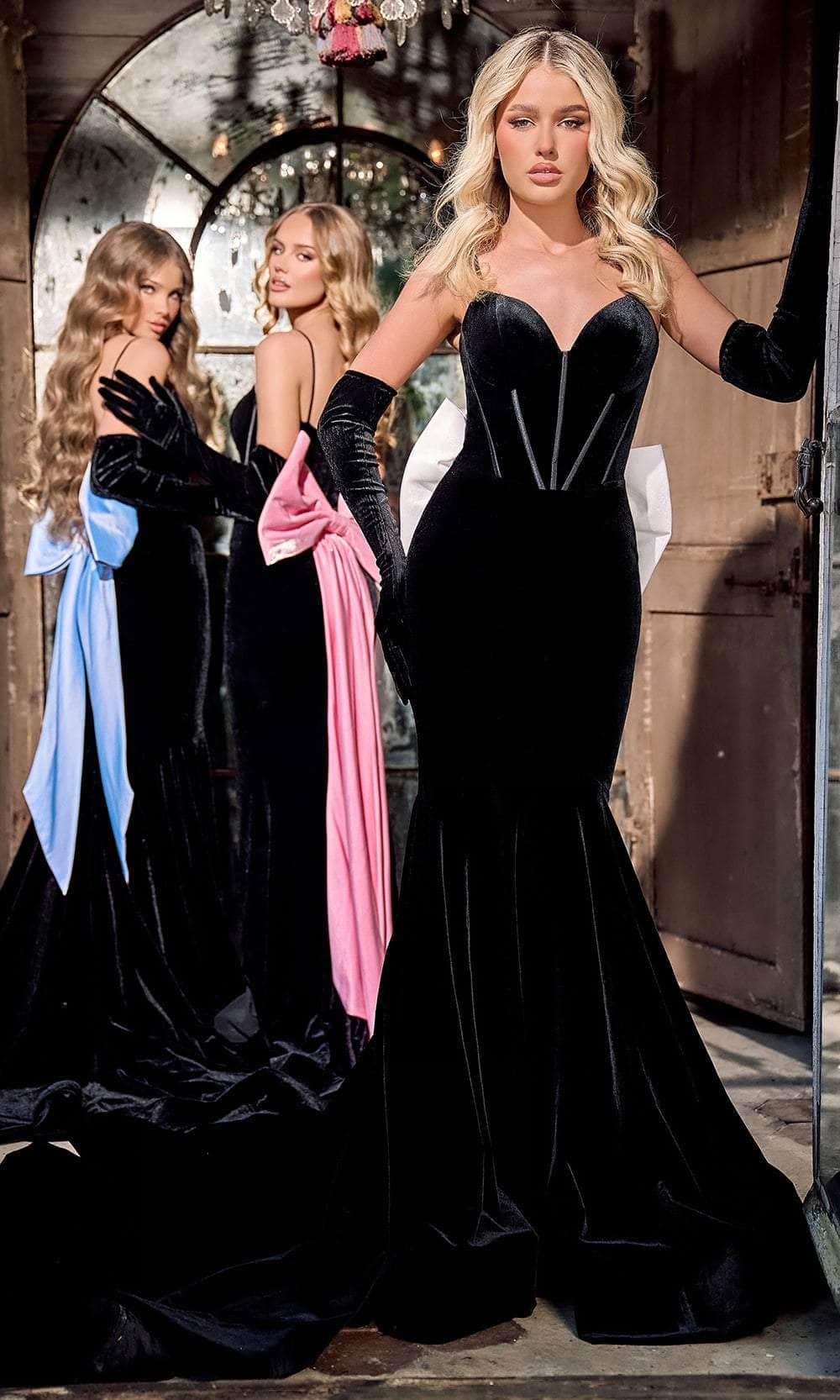Image of Portia and Scarlett PS24068 - Bow Draped Prom Dress