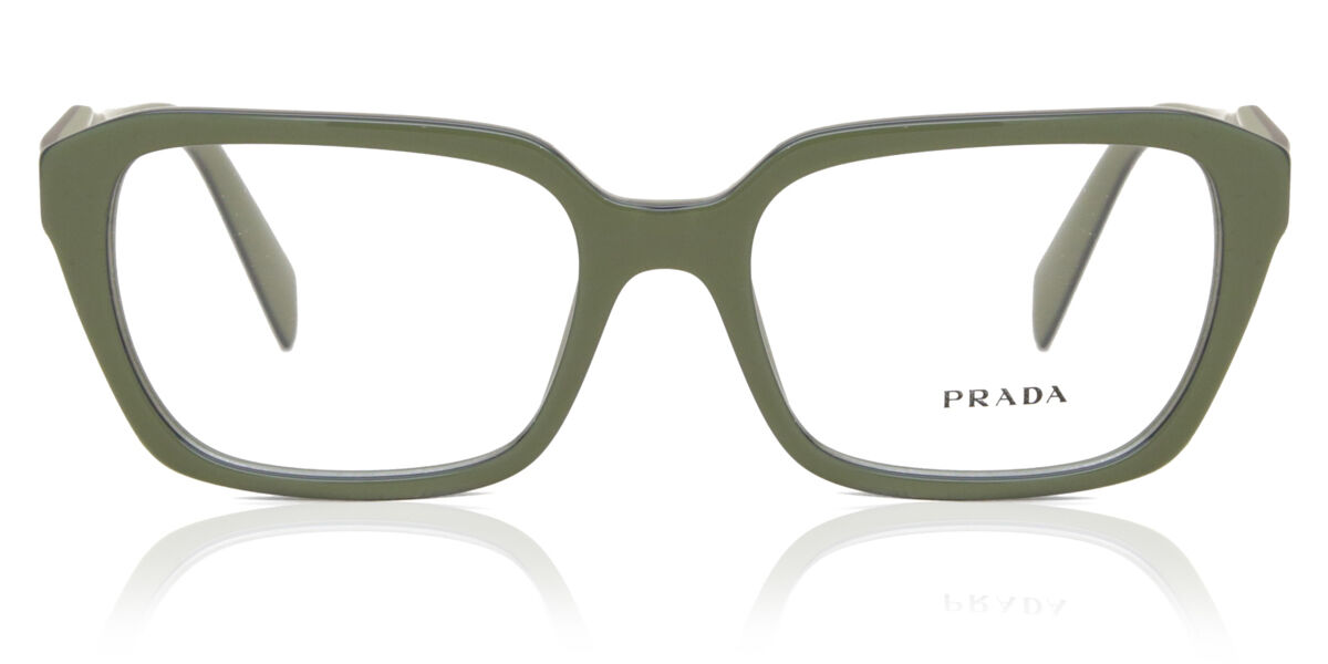Image of Prada PR 14ZV 13J1O1 Óculos de Grau Verdes Feminino BRLPT