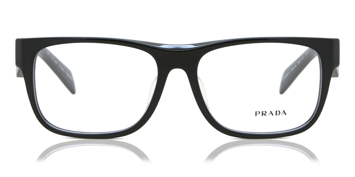 Image of Prada PR 22ZVF Asian Fit 16K1O1 Óculos de Grau Pretos Masculino PRT