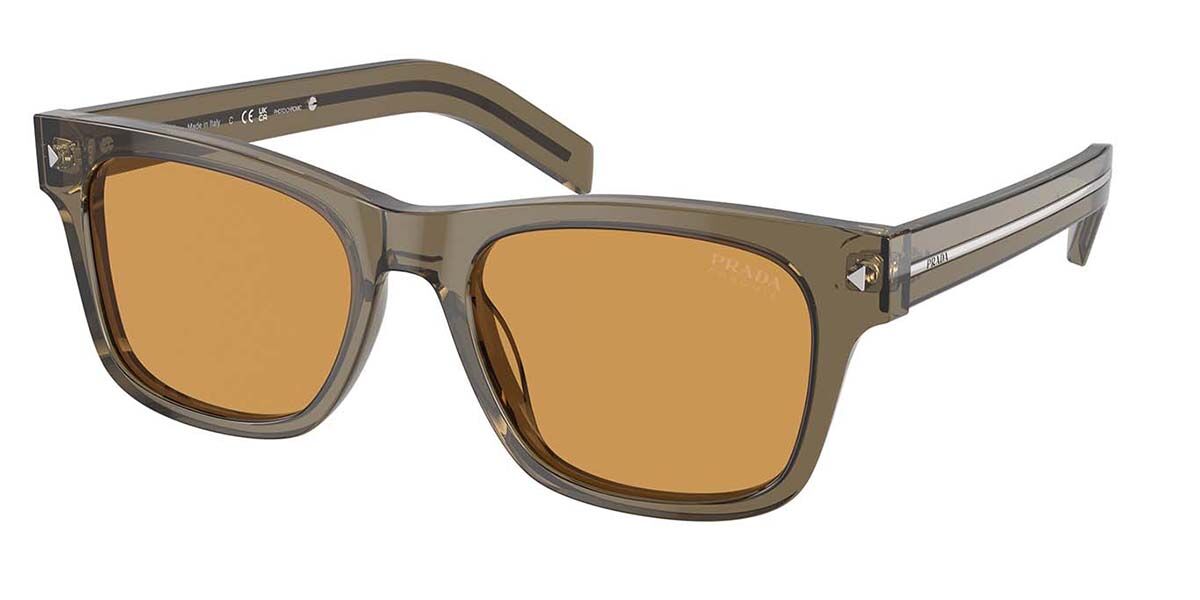 Image of Prada PR A17S 18T60F Óculos de Sol Verdes Masculino BRLPT