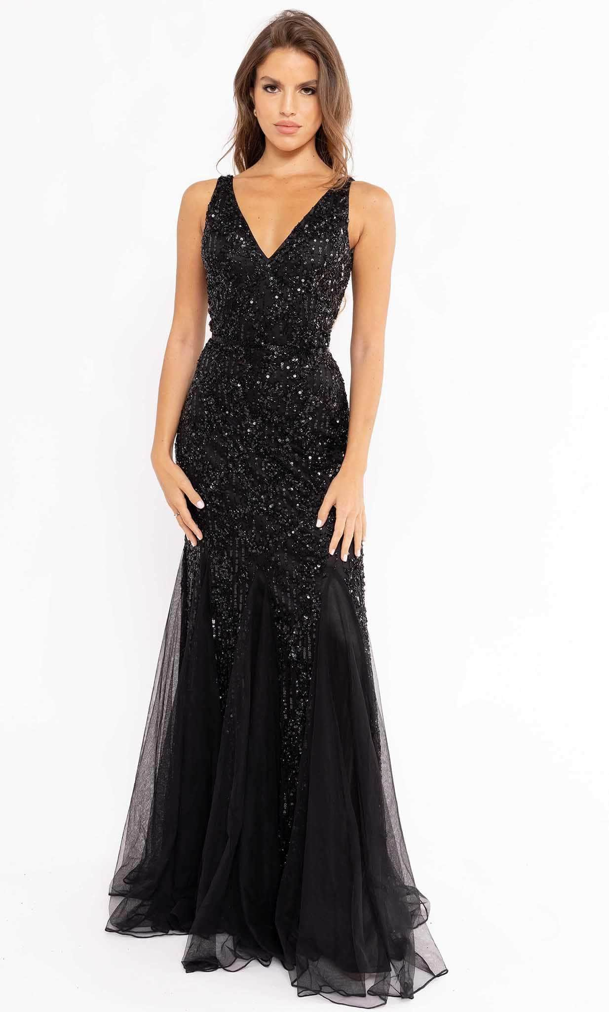 Image of Primavera Couture 13107 - V Neck Sleeveless Sheath Gown