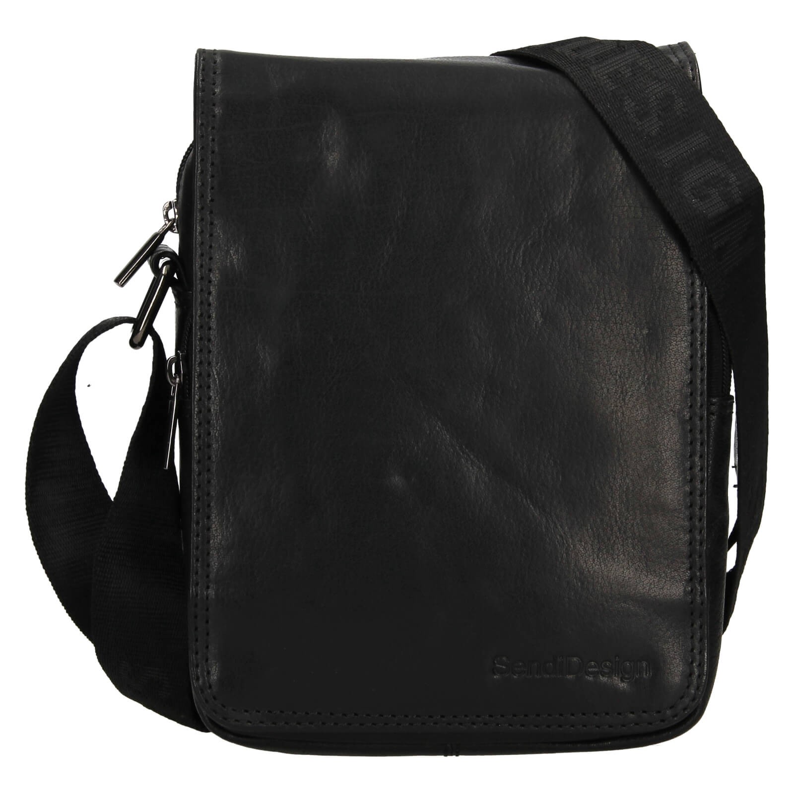 Image of Pánska kožená taška cez rameno SendiDesign Tomes - čierna SK