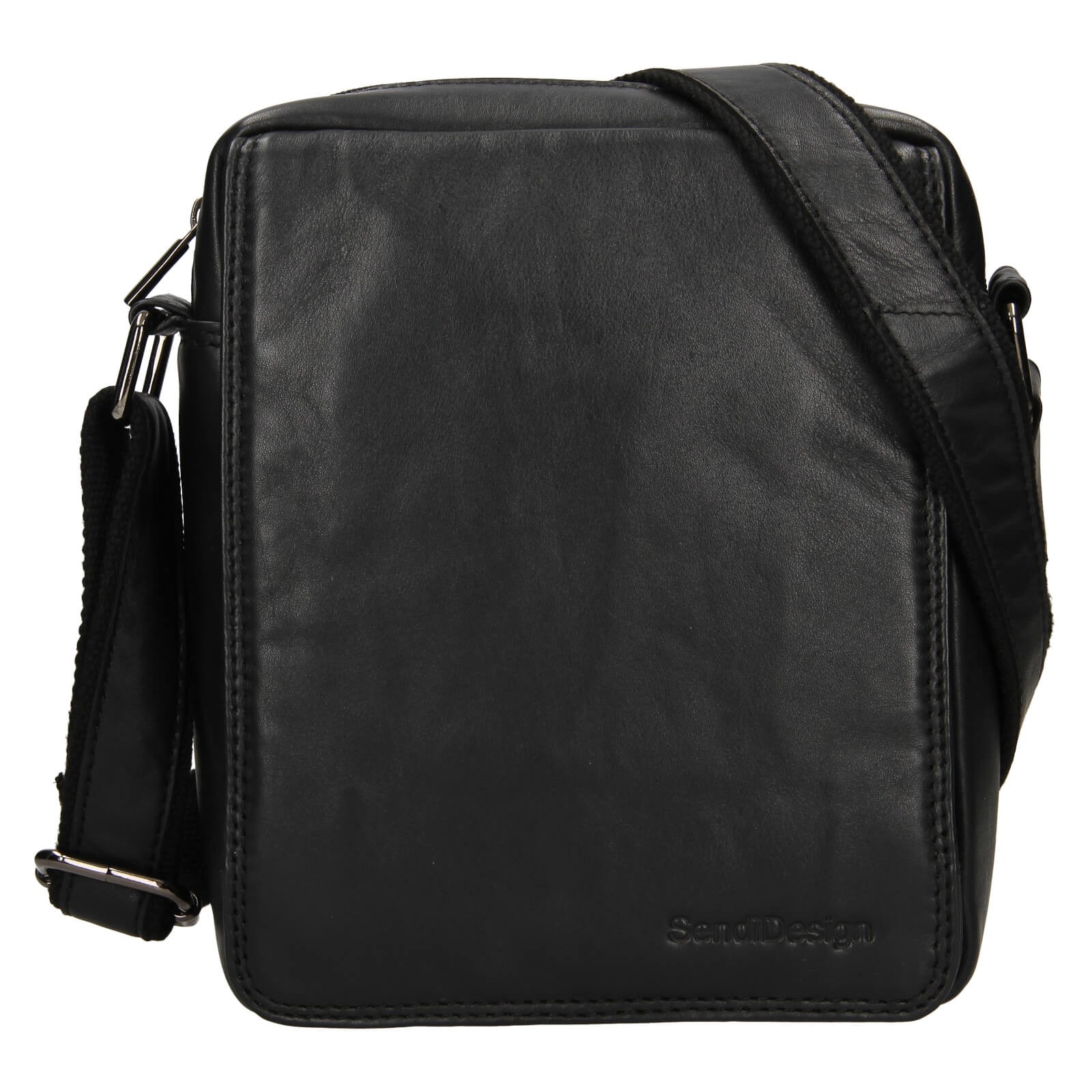 Image of Pánska kožená taška cez rameno SendiDesign Trinte - čierna SK