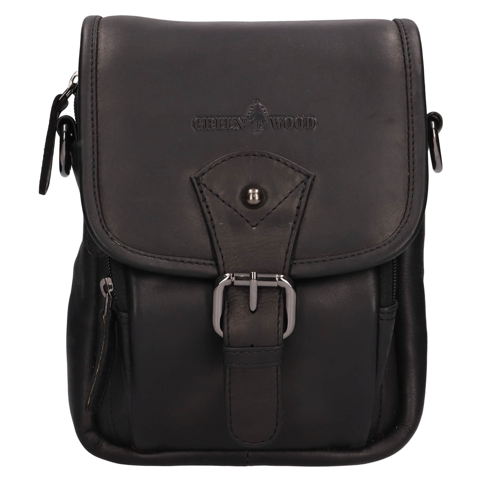 Image of Pánská kožená taška přes rameno Greenwood Damian - černá CZ