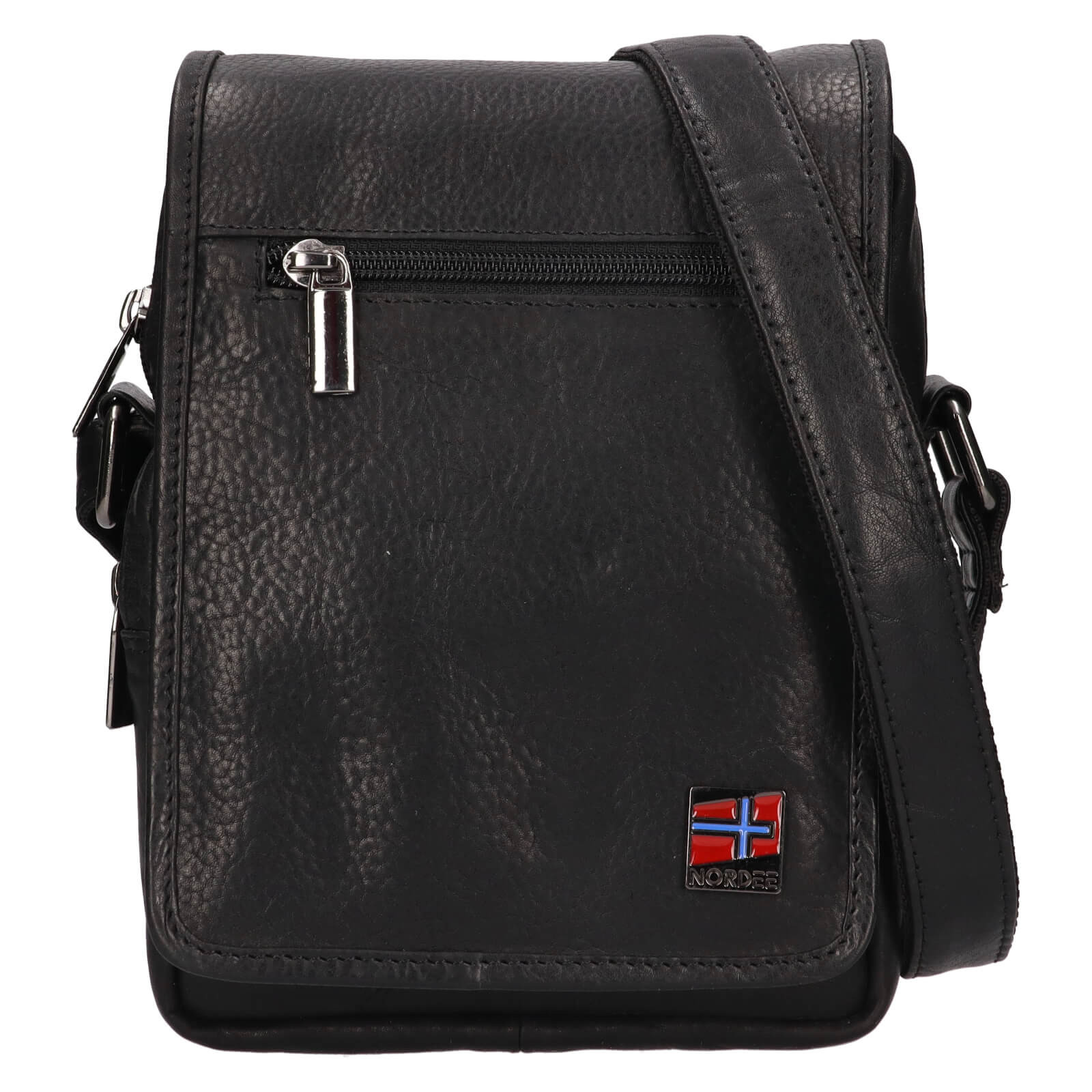 Image of Pánská kožená taška přes rameno Nordee Polo - černá CZ