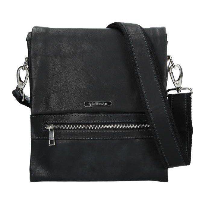 Image of Pánská kožená taška přes rameno SendiDesign Armand - černá CZ