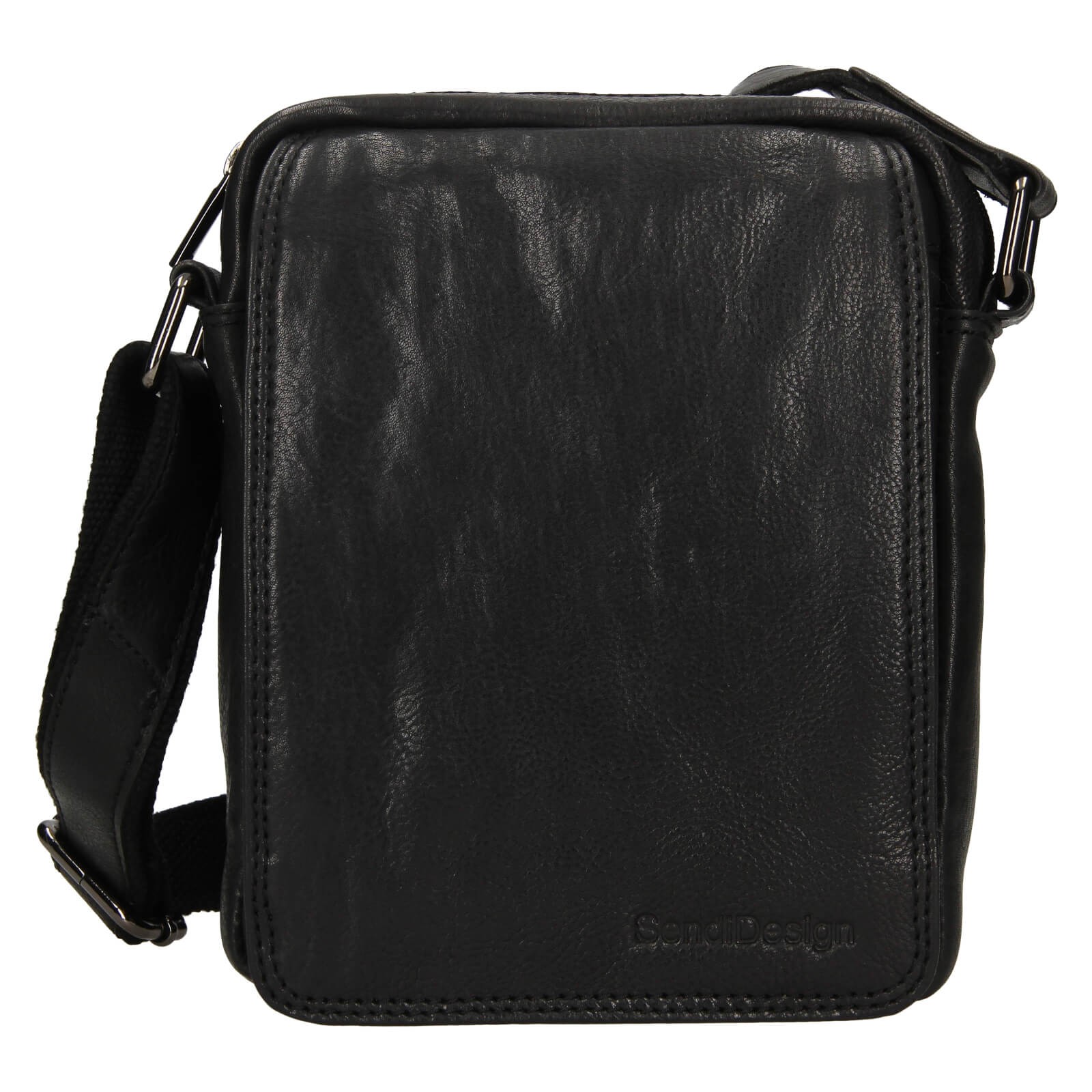 Image of Pánská kožená taška přes rameno SendiDesign Danet - černá CZ