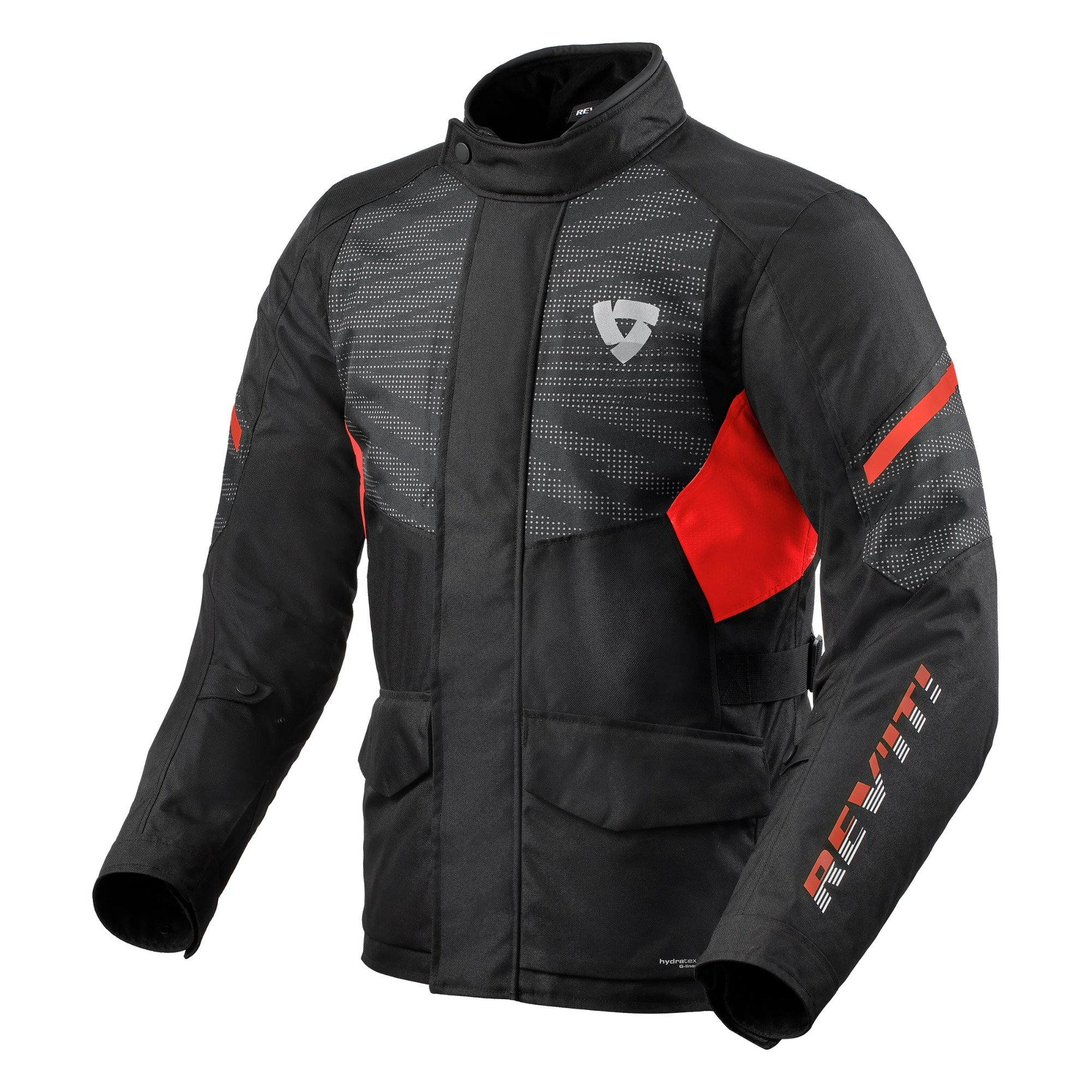 Image of REV'IT! Duke H2O Schwarz Rot Jacke Größe S