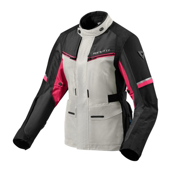 Image of REV'IT! Outback 3 Ladies Silber Fuchsia CE Jacke Größe 40