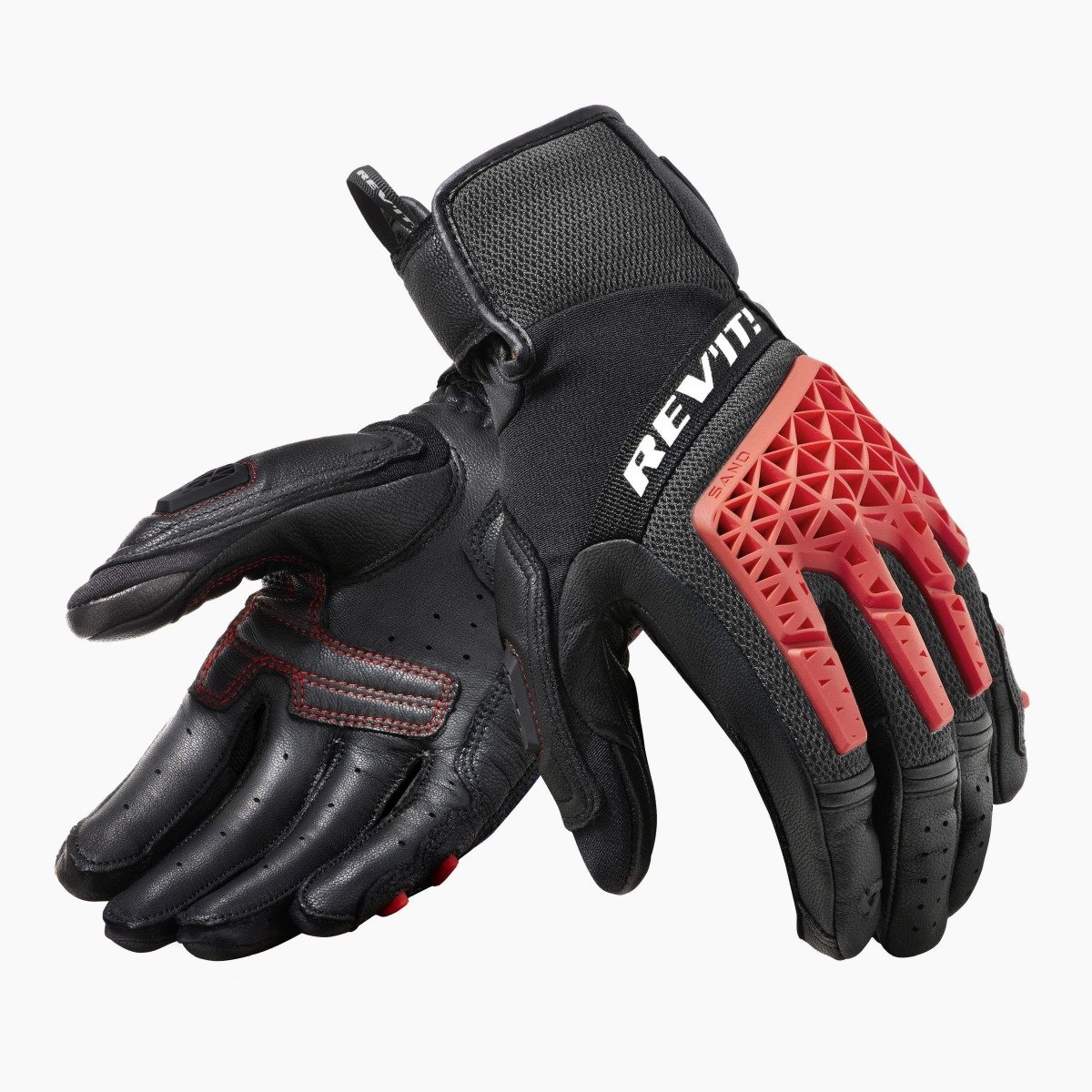 Image of REV'IT! Sand 4 Schwarz Rot Handschuhe Größe 3XL