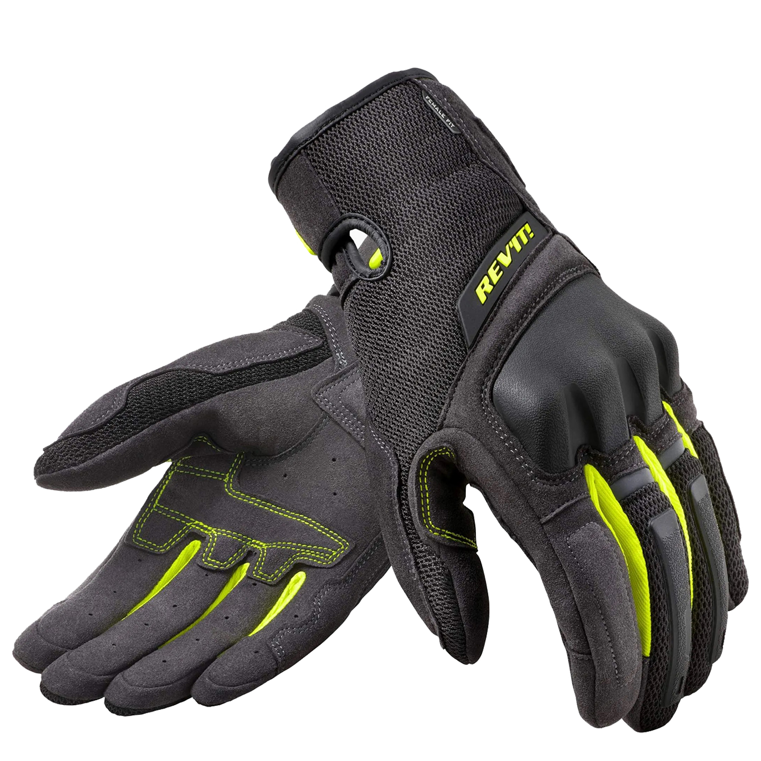 Image of REV'IT! Volcano Ladies Schwarz Neon Gelb Handschuhe Größe L