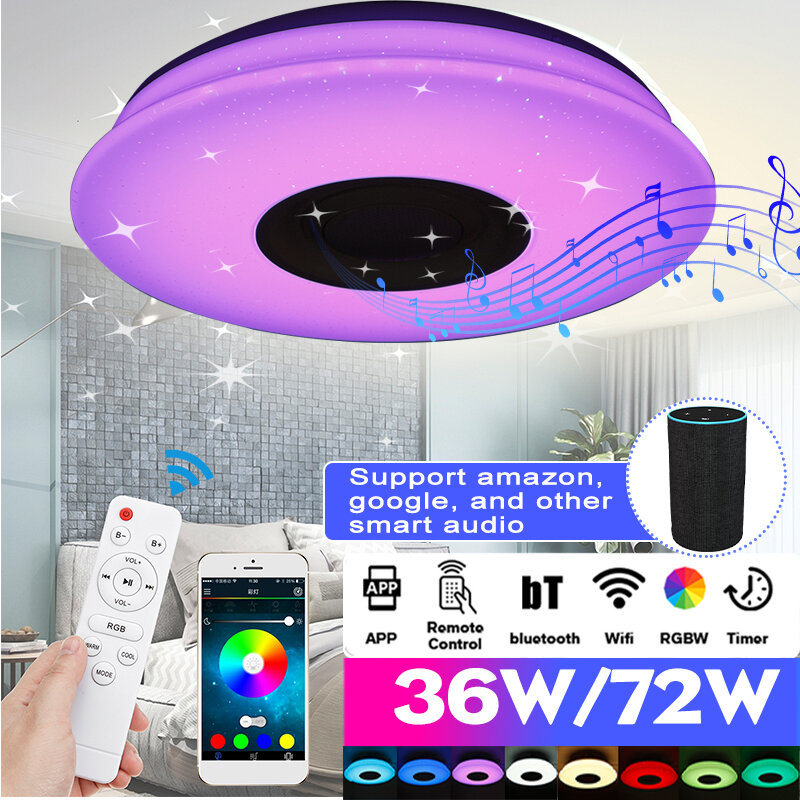 Image of RGB Intelligent LED Audio Light 36cm 110V/220V 36W Smart Control bluetooth WIFI RGB 3D Surround Sound Lights Support Ama