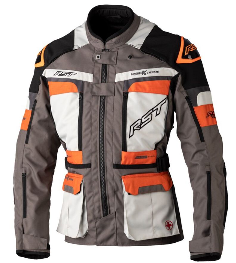 Image of RST Adventure-Xtreme Race Dept Ce Mens Textile Dark Grau Orange Jacke Größe 40