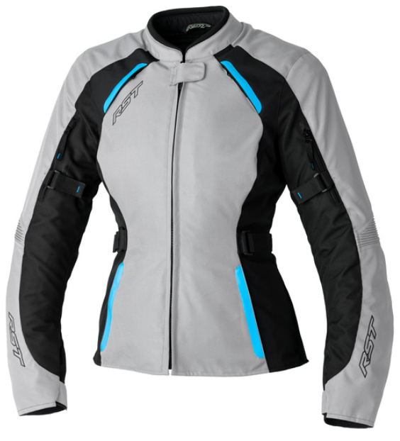 Image of RST Ava Ce Ladies Textile Grau Blau Schwarz Jacke Größe 18