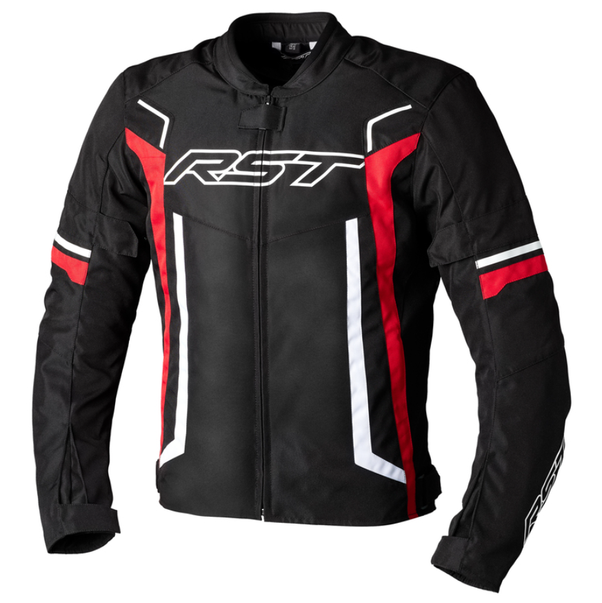 Image of RST Pilot Evo CE Textile Jacket Men Black Red White Size 42 EN