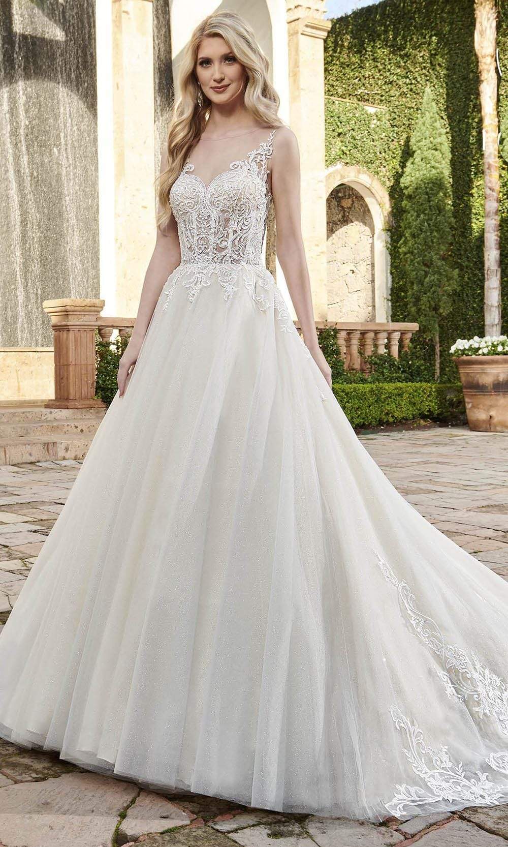 Image of Rachel Allan - M794 Glittered Tulle A Line Wedding Gown