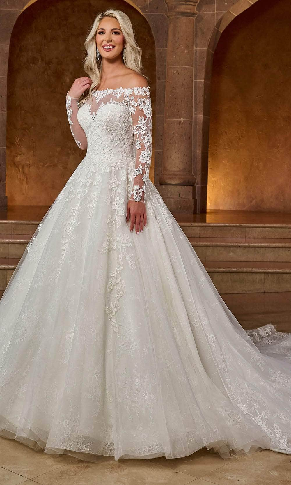 Image of Rachel Allan RB3196 - Straight Off-Shoulder Bridal Gown