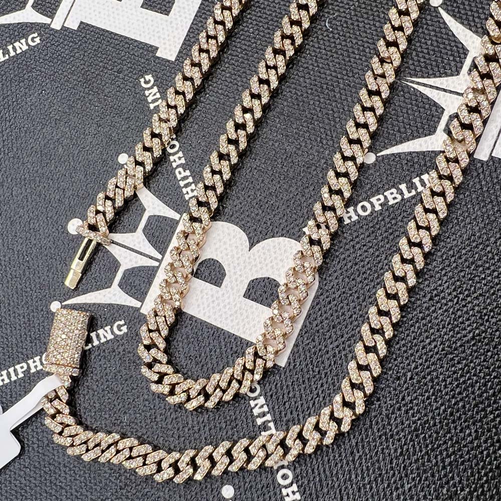 Image of Real Diamond Cuban Chain 6MM 10K Yellow or White Gold ID 41650413535425