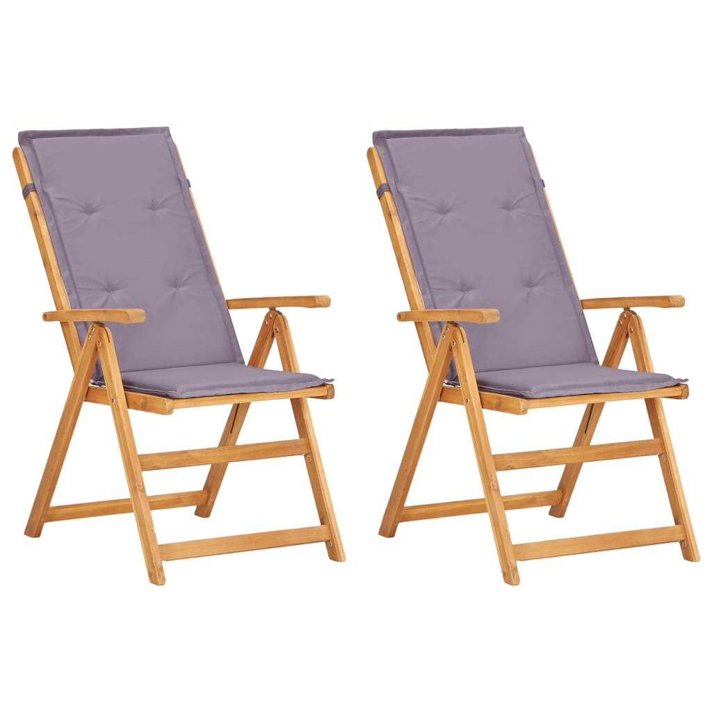 Image of Reclining Garden Chairs 2 pcs Brown Solid Acacia Wood