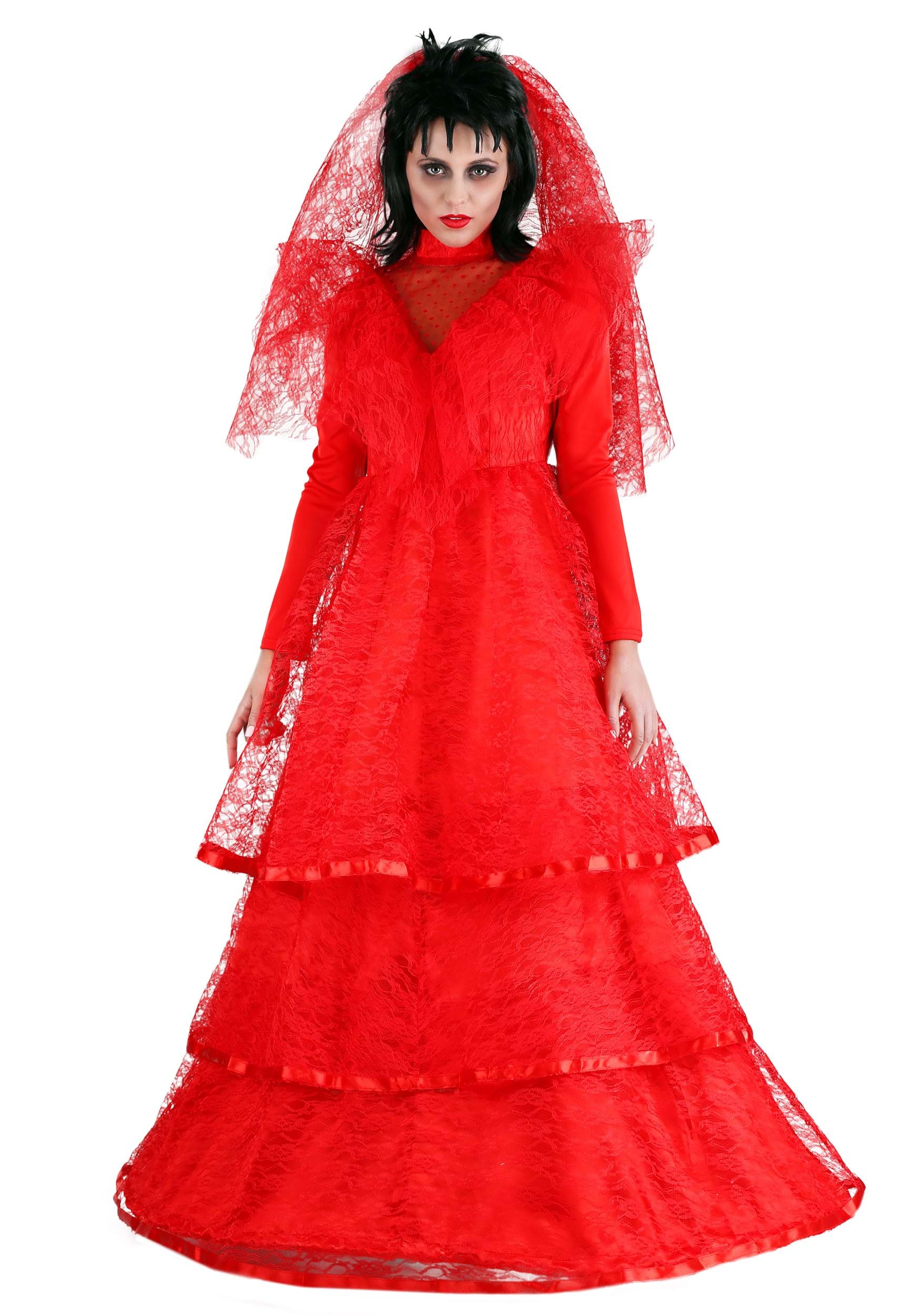 Image of Red Gothic Wedding Dress Costume ID FUN2151AD-L