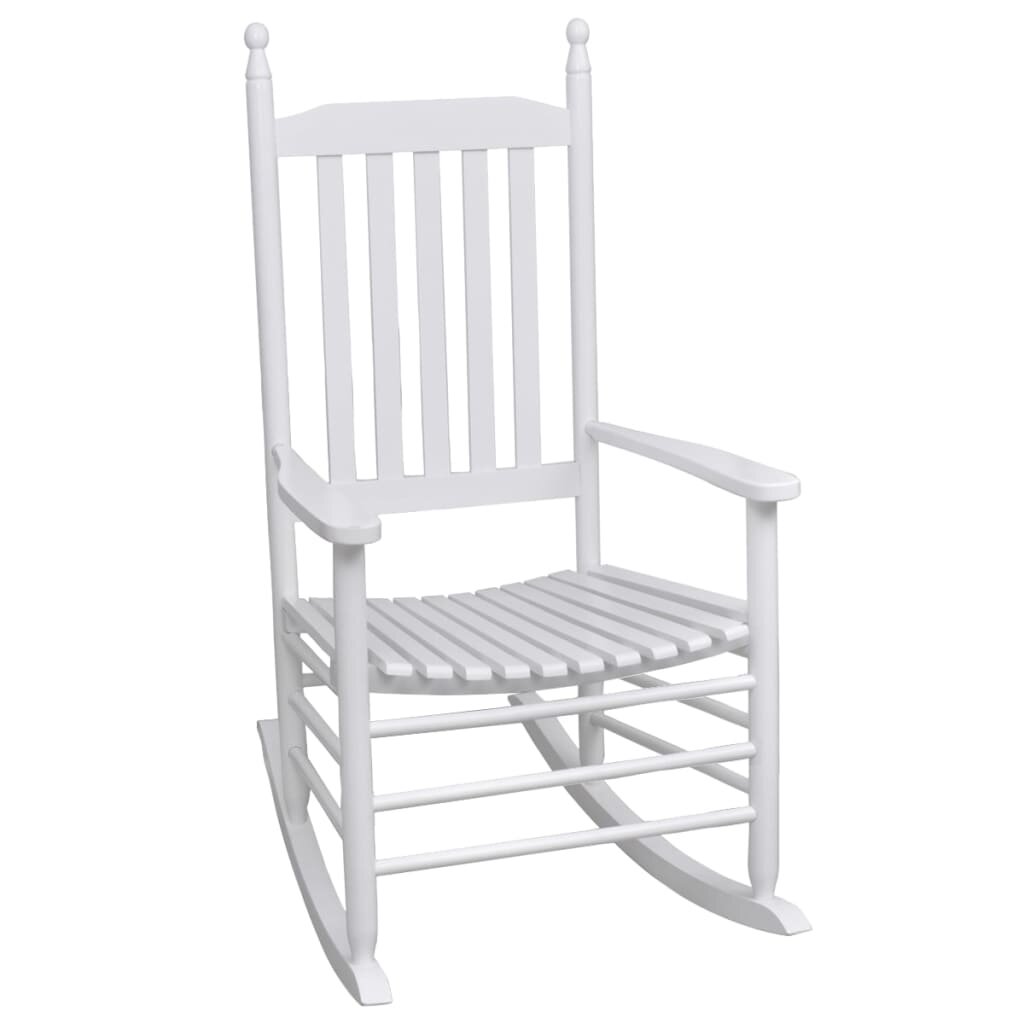 Image of Rocking Chair with Curved Seat White Wood