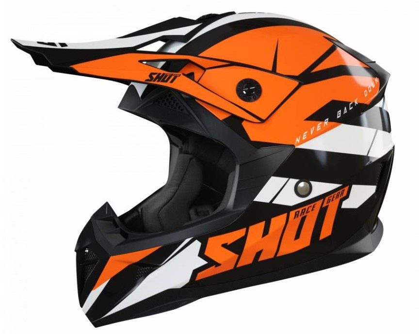 Image of SHOT Pulse Revenge Schwarz Orange Weiß Glanz Crosshelm Größe L