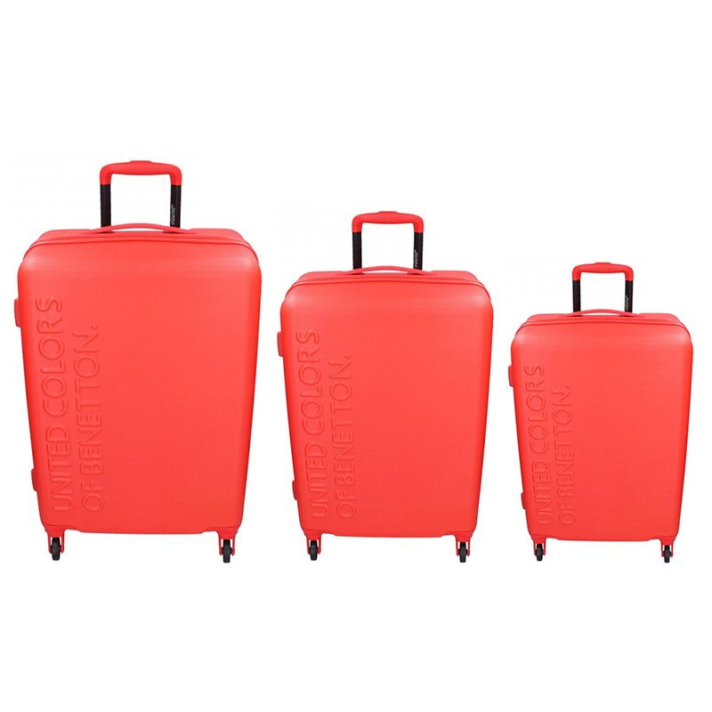 Image of Sada 3 cestovných kufrov United Colors of Benetton Aura S M L - červená SK