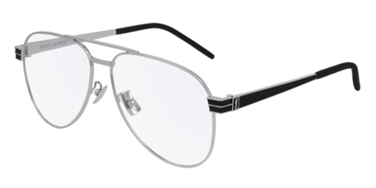 Image of Saint Laurent SL M54 002 56 Srebrne Męskie Okulary Korekcyjne PL