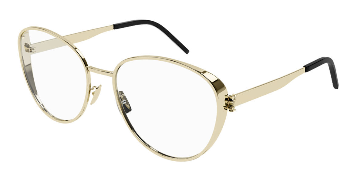 Image of Saint Laurent SL M93 004 58 Złote Damskie Okulary Korekcyjne PL