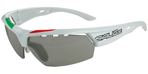 Image of Salice 005 ITA CRX with Grises Lens BIANCO/RW VERDE Gafas de Sol para Hombre Blancas ESP