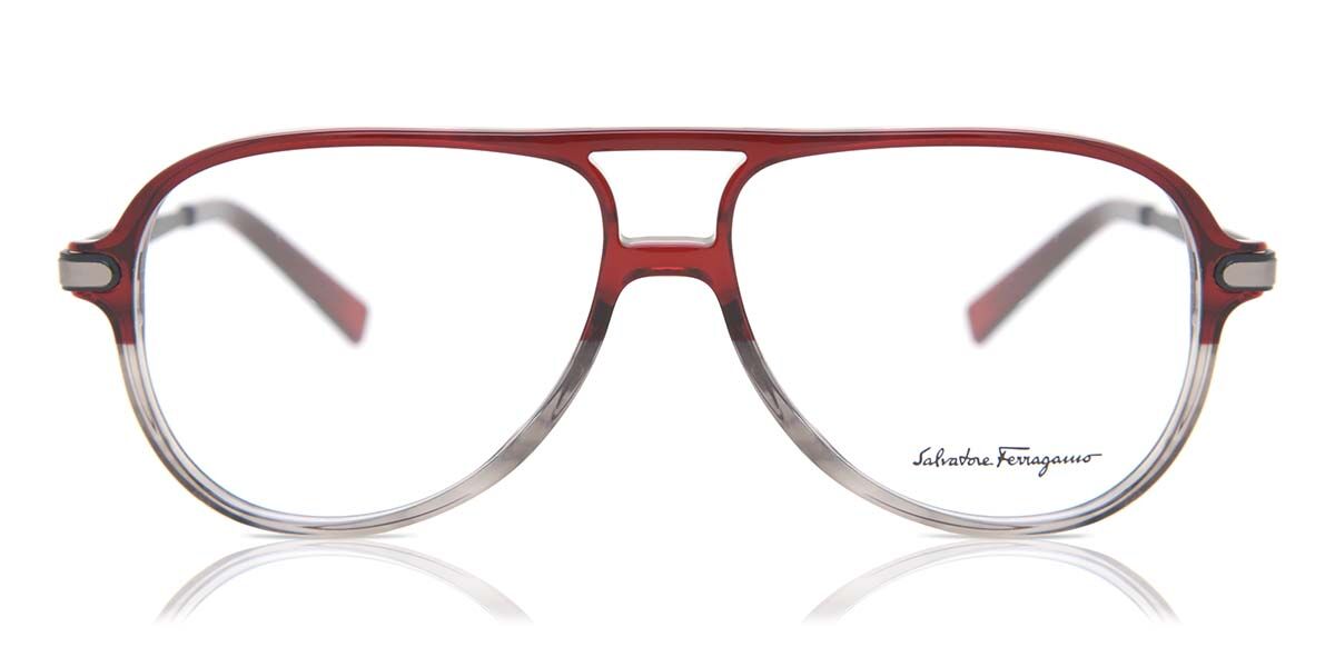 Image of Salvatore Ferragamo SF 2855 644 57 Czerwone Męskie Okulary Korekcyjne PL